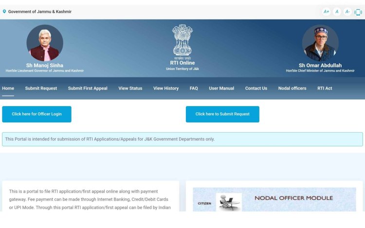 J&K Online RTI Portal Launched: But need to make it mobile-friendly.